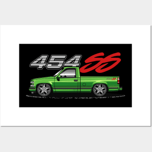 Chevy 454 SS Pickup Truck (Apple Green) Posters and Art